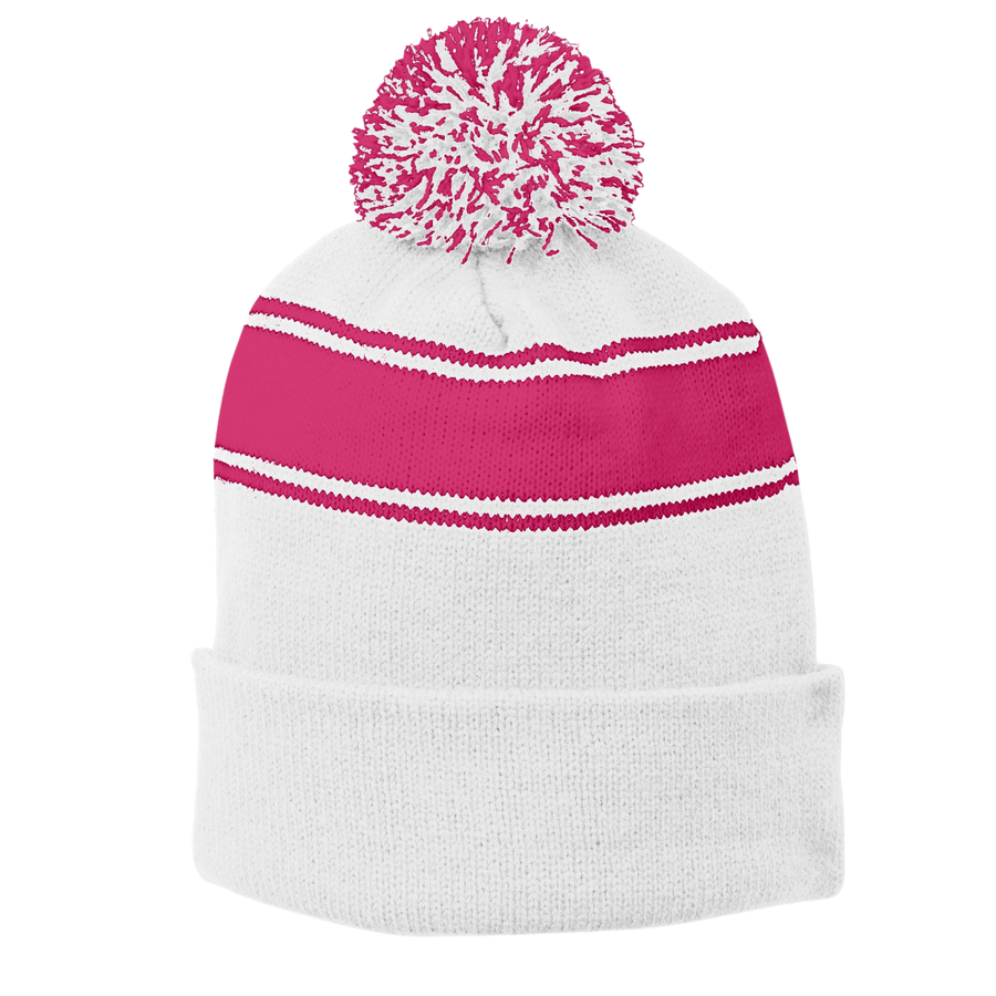 Stripe Pom Pom Beanie